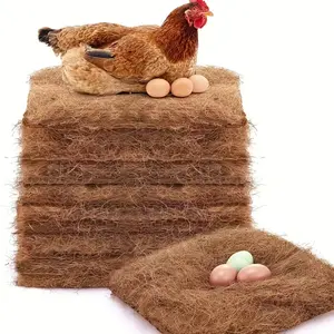 10PCS Natural Coconut Coir Chicken Bedding Mats, Moisture-Proof & Heat Insulated | Reusable & Easy to Maintain, Ideal Nesting Pad for Poultry and Reptiles