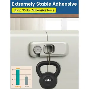 1pcs Child Proof Refrigerator Lock, Fridge Locks for Kids with Sticky Adhesive Pads, Child Safety Locks for Doors, RV Refrigerator, Oven Lock Child Safety Baby Cabinet Locks