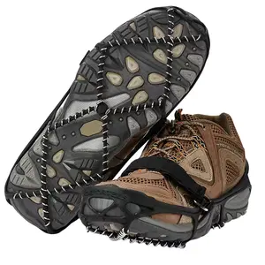 Walk Traction Cleats, 360-Degree Grip on Snow & Ice, Elastic Outer Band, Easy-On/off Heel Tab, 1.2mm Zinc-Coated Steel Coils, Unisex, Outdoor