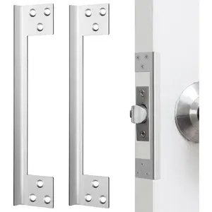 2 Pcs Door Latch Guard 11 Inch Outswing Angle Latch Protector L Security Reinforcement Striker to Block Access to Door Lock Deadbolt