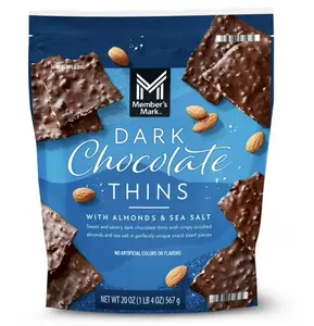 Member's Mark Dark Chocolate Thins with Almonds & Sea Salt, 20 oz.