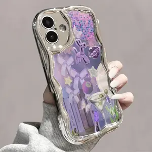 Phone Cases - A Stylish And Innovative Electroplated Cream Wave Case That Is Both Shockproof And Drop-Proof, Designed As a Phone Accessory Compatible with The for iphone 11, 12, 13, 14, 15, And 16 Pro Max And Pro Plus Series.