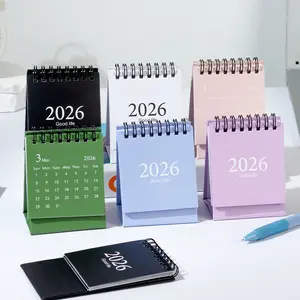 2026 Minimalist Mini Desktop Calendar, Morandi Color Desk Decor, Portable Office Stationery, 6 Colors Available, Creative Decoration, Office Organizer, Weekly Planner, Office Stationery Supplies