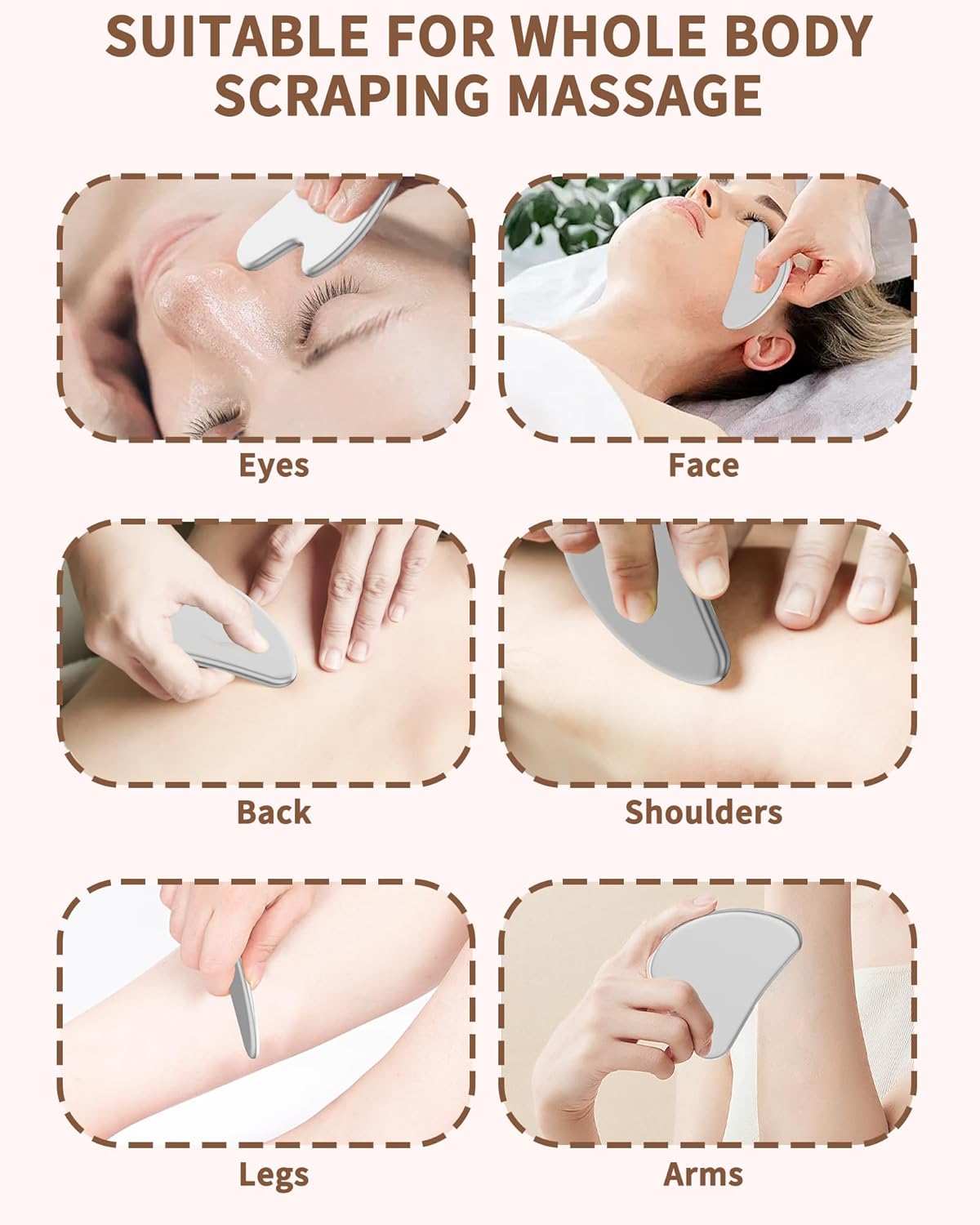 Premium Stainless Steel Gua Sha Tool for Facial Lifting & Lymph Drainage Durable Professional Beauty Salon Version with Leather Case for Daily Skincare Routine Daily Storage