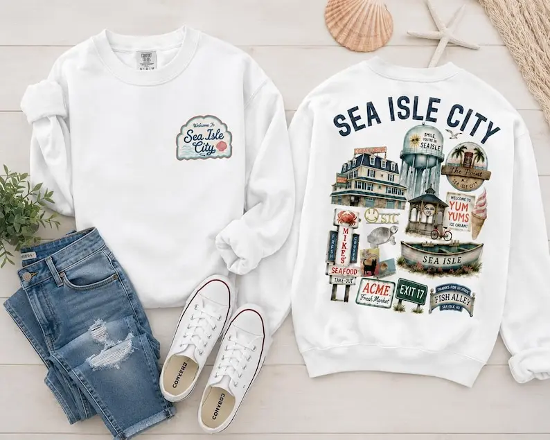 Comfort Colors Sea Isle City Shirt and Sweatshirt