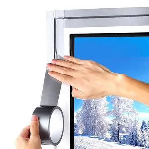 196.8 Inches Insulating Foam Windproof Waterproof Adhesive Weather Strip - Multi-Purpose Draft Blocker for Windows 1 Roll