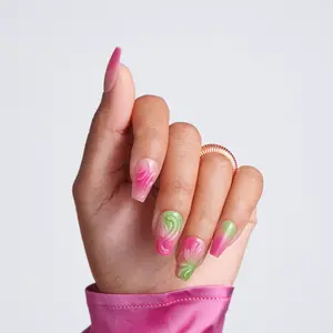 Kiss Glam Jeweled Press On Glue Nails - Coconut Coast