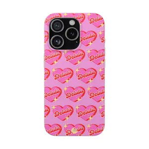 Pink “Delulu” Heart iPhone Case, Cute iPhone Case, Trendy iPhone Case