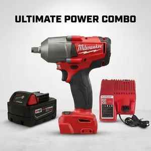 Milwaukee M18 FMTIWF12 18V Cordless Impact Wrench 900Nm High Torque Power Tool For Automotive Repair Truck Maintenance Heavy Duty Construction Use kit