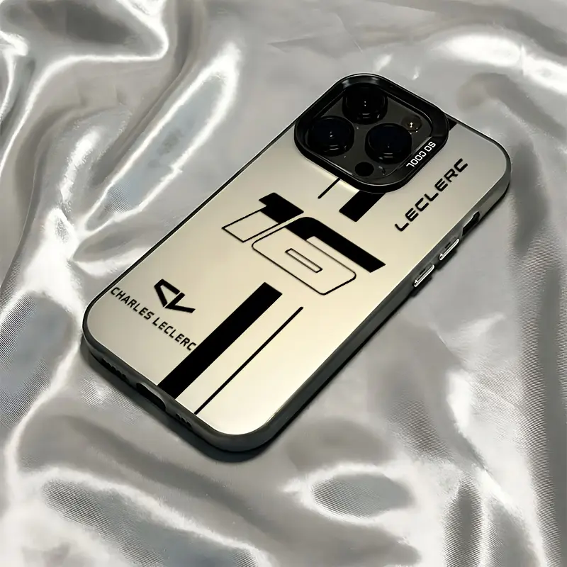 Charles Leclerc No.16 Themed Shockproof Plastic+TPU Cellphone Case, Anti-Drop Frosted Back Accessory for iPhone 16,15,14,13,12,11 Pro Max,X,XR,XS Max,8,7 Plus (Mobile Phone Accessories), Iphone 15