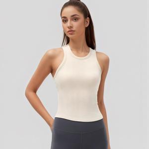 S&W Women’s Racer-Cut Tank Top | Chic Vest with Built-In Support | Soft Breathable Workout Camisole for Daily Wear