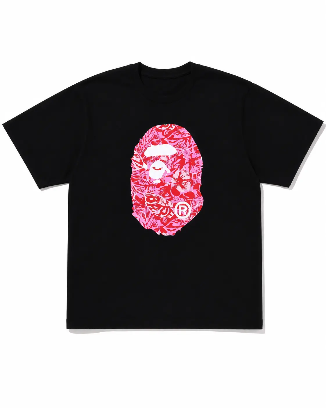 Palm Resort Camo Ape Head Tee, Pink Tropical Graphic T Shirt, Hibiscus Floral Streetwear Tee, Summer Aesthetic Oversized Shirt, Resort Vacation Graphic Tee, Unisex Y2K Fashion Gift