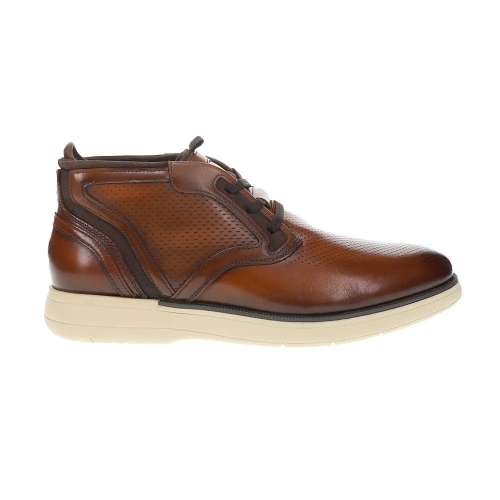 Stacy Adams Mens Eastmont Plain Toe Elastic Lace Chukka Casual Boots  - Brown