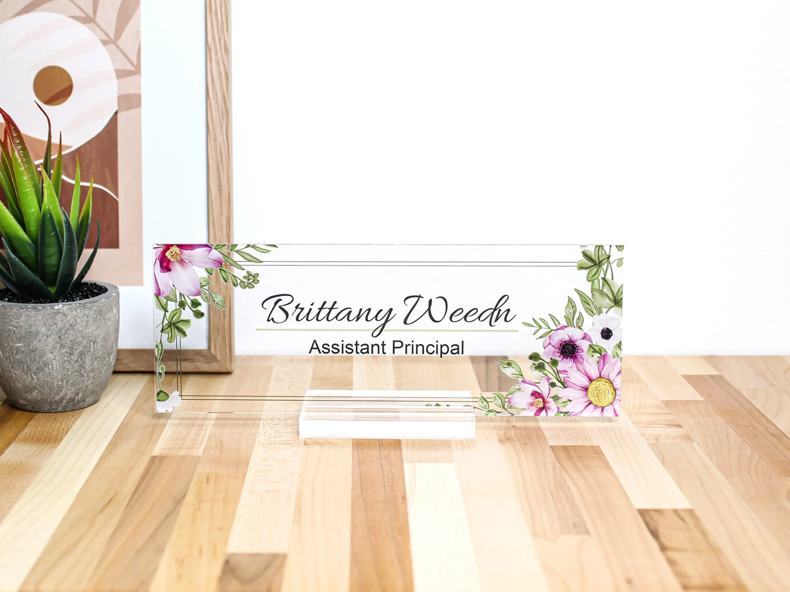 Personalized Desk Name Plate, Custom Office Decor, Name Plate Sign, Office Decor Gift, New Job Gift, Desk Acrylic Plaque, Graduation Gifts Box Decoration Glass Wood Print Wooden Name Only