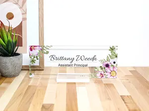 Personalized Desk Name Plate, Custom Office Decor, Name Plate Sign, Office Decor Gift, New Job Gift, Desk Acrylic Plaque, Graduation Gifts Box Decoration Glass Wood Print Wooden Name Only