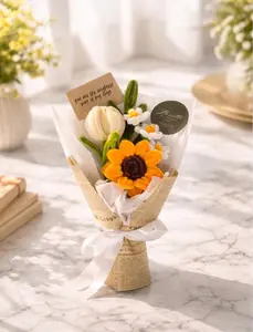 Handmade Small Flower Bouquet - Sunflowers, Lilies, Roses, Tulips | Valentines, Mother's Day, Anniversary