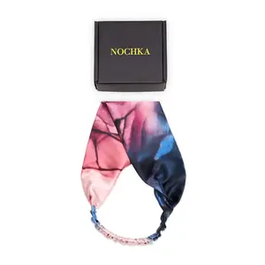 Tie-Dye Blue and Blush Pure Silk Headband