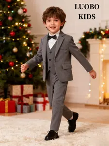 Luobokids Boys' Formal Repair Set, 4-Piece Suit for Kids, Youth, Weddings, Graduations, Churches, Birthdays, Perfect Gift, Clothes Kids (no Shirt Included)