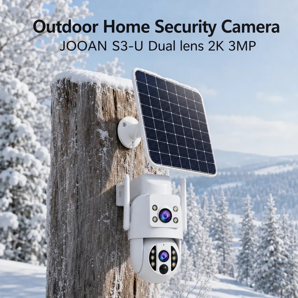 JOOAN  Security Camera Wireless Outdoor, 2K HD Pan Tilt 330° View,  Powered 9000mAh Battery, Human Motion Detection Alerts, Color Night Vision, 2-Way Audio, Waterproof, Cloud/TF Storage, Home Surveillance System Solar