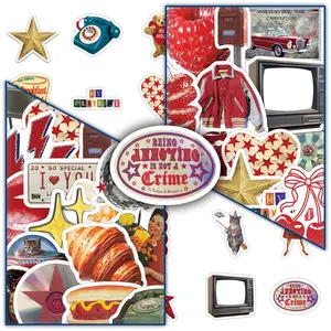 Retro Pattern DIY Decorative Sticker Set, 100pcs Creative Self Adhesive Decals, Stylish Decorative Supplies for Scrapbooking & Journal Making, Sticker Packs