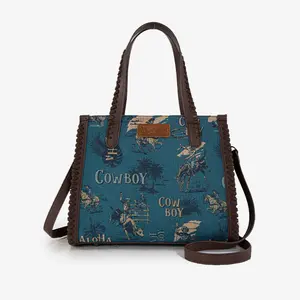 Cowboy Print Concealed Carry Tote Bag