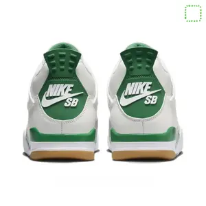 White and Green Suede-Mesh Mid-Top Basketball Shoes