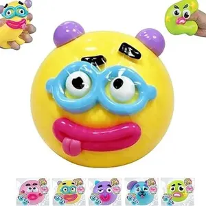 Cute Expression Squishy Stress Balls - Soft Squeeze Fidget Toys for Anxiety Relief Colorful Funny Face Stress Relief Balls, Sensory Squeeze Toys for ADHD & Autism