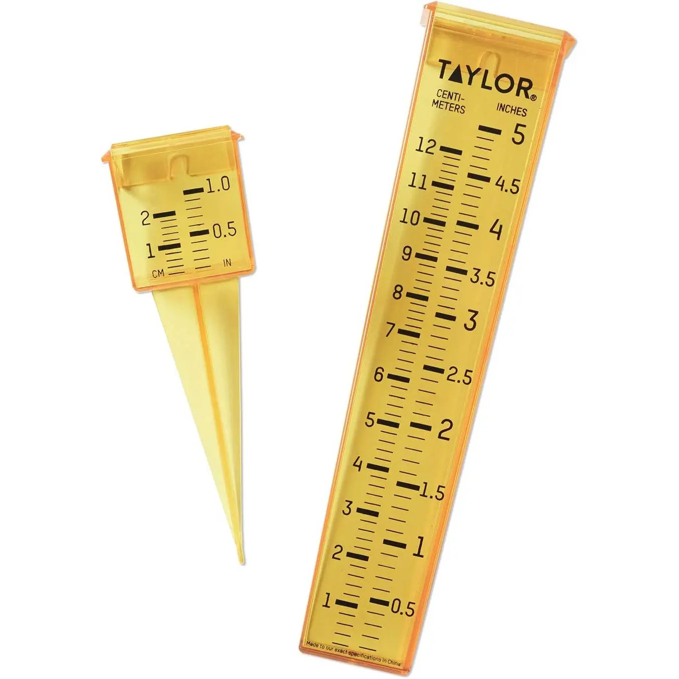2-in-1 Yellow Rain Gauge and Sprinkler Gauge – Easy-to-Read Precipitation Monitor for Backyard, Patio, Garden, and Lawn