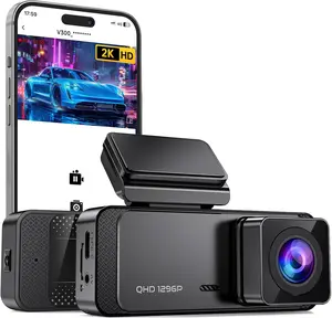 1296P Front Dash Cam WiFi Smart App Control Mini Hidden Car Camera Super Night Vision 24H Parking Monitor Loop Recording G-Sensor Compact Vehicle Dashboard Video Recorder Black