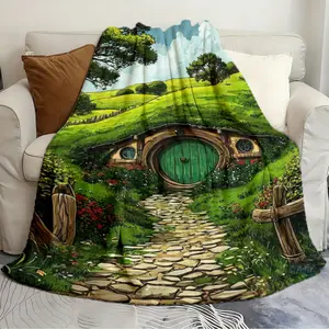 Printed blankets Hobbit House in the Shire Exquisite Quilts Comfortable sofa decoration camping and picnic throw blanket winter warming blanket