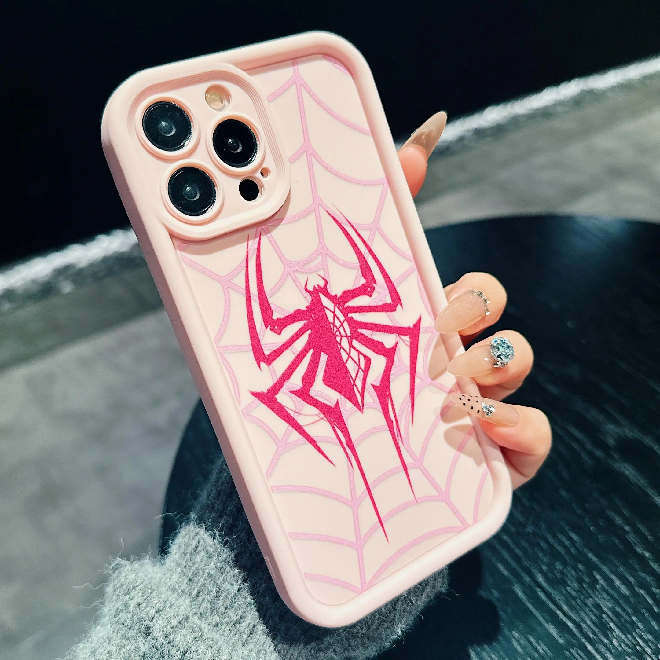 Spider Pattern Phone Case, Anti-drop Cellphone Protective Case, Total Protective Shockproof Mobile Phone Cover for iPhone 11 12 13 14 15 16 17Pro Max/Pro/Plus
