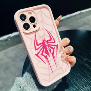 Spider Pattern Phone Case, Anti-drop Cellphone Protective Case, Total Protective Shockproof Mobile Phone Cover for iPhone 11 12 13 14 15 16 17Pro Max/Pro/Plus