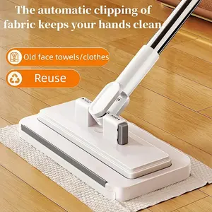 2026 Household Mop, Disposable Dusting Mop, No Wash One-Button Cloth Replacement, Floor Cleaning Tool, Easy to Use, Efficient Cleanup