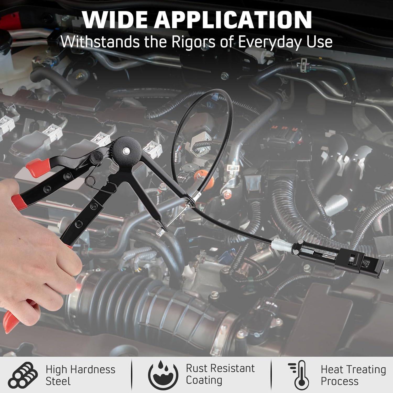 9PCS Hose Clamp Pliers Set Hose Clamp Removal Tool for Automotive Coolant Radiator Heater with Flexible Wire Long Reach Hose Clamp and Flat Band Pliers