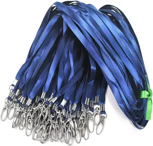 Navy Blue Lanyards 50 count 17.5 inch Nylon Lanyard,Lanyards Swivel Hooks Clips  for ID Name Tags Badges/Key Chains