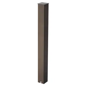 In-Ground Steel Mailbox Post Kit, 43x4x4 Inches, Rustproof Bronze Finish, Outdoor Weather-Resistant Post Mounting System With Ground Socket, Durable Steel Construction, Easy Assembly For Residential Driveways