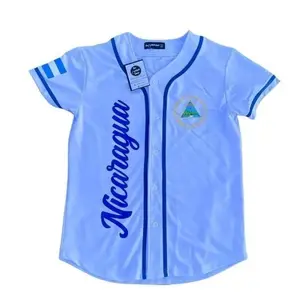 NICARAGUA Baseball Jersey Shirt Name Nicaraguan Baseball Jersey for Men & Women Nicaraguan Camisas, Nicaragua Jersey - Light Blue