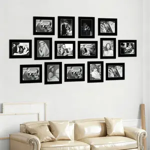 15pcs Wall Cardboard Photo Frames, Picture Frame Set, Office Art Frame 5x6x7 Inch Family Pet Couple Photos, Creative Gift Memorial Picture Holder