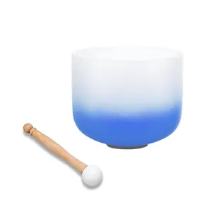 Quartz Crystal Singing Bowl 432hz 7 inch A NOTE Aria Gradient Design For Mindfulness Meditation Yoga Sound Bath