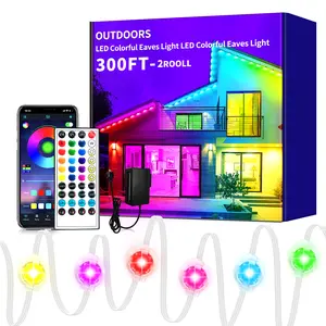 50-500ft Permanent Outdoor Light,RGB Eaves Lights with App Control Remote,DIY IP67 Waterproof Under Eave Lighting,Outside led Lights for House,Party,Christmas Decorations