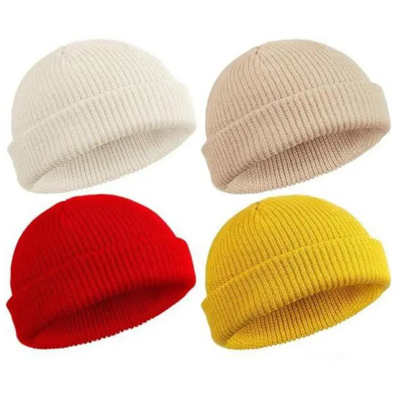 Knit Beanies for Men & Women, Classic Trawler Watch Hat with Short Roll-Up Cuff, 2 or 4 Value Pack