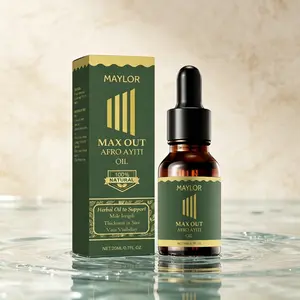 Men's Herbal Hair Oil 20ml – Max+ Afro Ayiti – Natural Plant-Based Formula – Lightweight Hydrating Moisturizer – Boosts Moisture for Dry Hair & Scalp – Summer Daily Hair Treatment