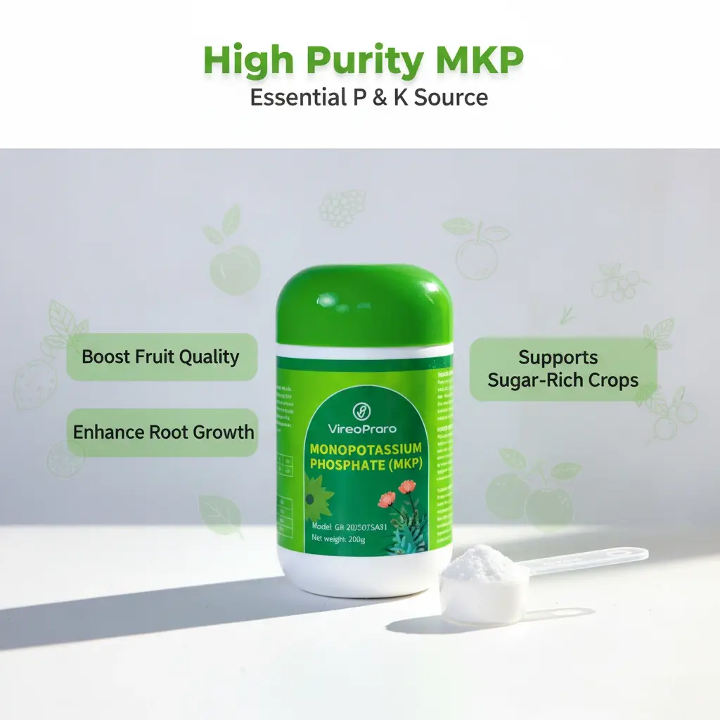 VireaProro High Purity MKP Fertilizer Boost Roots Flowers & Fruit Quality Essential P & K Source Supports Sugar Rich Crops