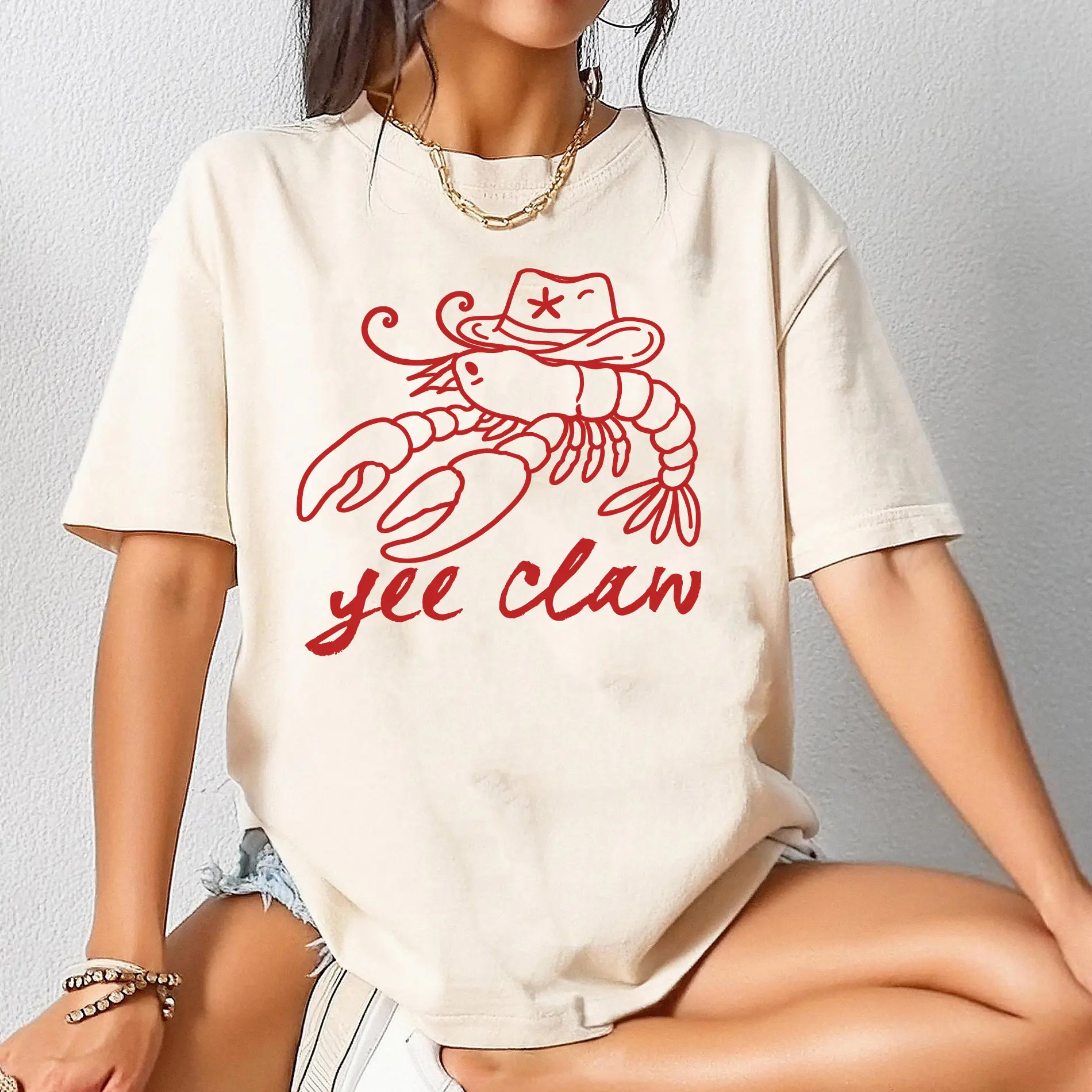 Western Crawfish Tshirt, Crawfish Season Tee, Cajun Food Crewneck, Crawfish Lover Shirt, Trendy Tee, Gift For Her