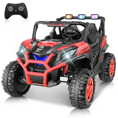 Hikole 24V 4WD Ride On UTV for Big Kids – 2 Seater Electric Car w/ Remote, Music, Lights & 4x200W Motors,SummerVibes