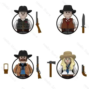 2026 new N405 RDR2 Game Character Building Bricks Mini Model Figures Doll Western Cowboy Police Cartoon Toys For Kids Christmas Gifts N40