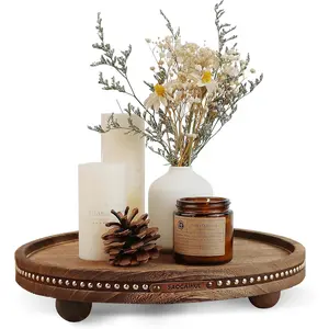 Decor Decorative Round Tray 11.81in for Home Decor for Coffee Table Farmhouse Kitchen Table Living Room Bathroom Centerpiece Tray Decor