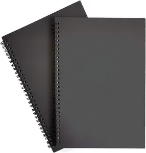 Spiral Notebooks, Ruled Notebooks, Thick Paper, 60 Sheets, 10" X7, 2 Pack (Black, Line)