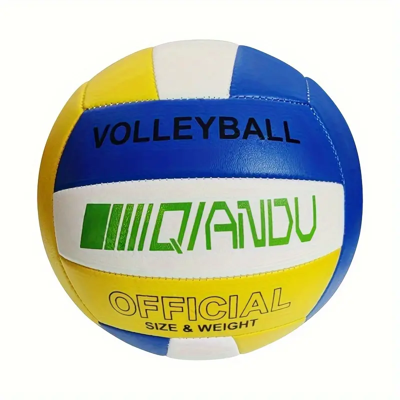 Premium No. 5 Yellow Blue White Volleyball for Adults, 2.0mm Thick, Non-Slip Surface, Indoor-Outdoor Training & Competition Sports Equipment