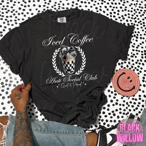 Iced Coffee Antisocial Club Tee Or Sweatshirt